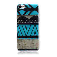 Blue Ethnic Pattern TPU Soft Back Cover Case for iPhone 5C