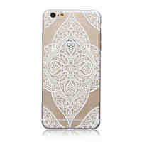 Lace Flowers Pattern TPU Soft Back Cover Case for iPhone 6