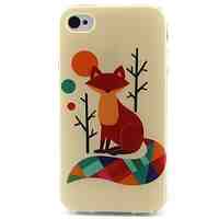 Fox Pattern TPU Material Soft Phone Case for iPhone 4/4S