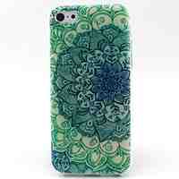 Green Flowers Pattern TPU Material Soft Phone Case for iPhone 5C