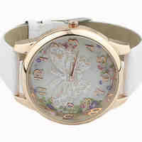 Women's Watch Butterfly Pattern PU Band