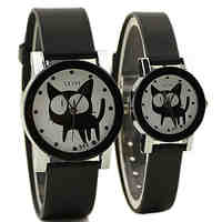Couple's Simple Case Rubber Band Quartz Wrist Watch