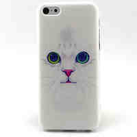 White Cat  Pattern TPU Phone Case for iPhone 5C