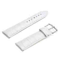 Unisex Genuine Leather Watch Strap 24MM(White)