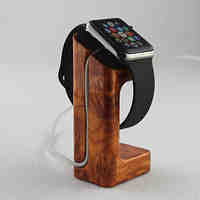 Apple Watch  Charger Stand Gold Peach Wooden Material