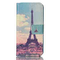 Transmission Tower Pattern PU Leather Phone Case For iPhone 5/5S