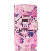 Flowers Pattern PU Leather Painted Phone Case For iPhone 4/4S