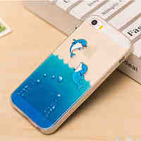 Happy Dolphin Pattern TPU Soft Case for iPhone 5/5S