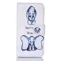 Two Dumbo Pattern PU Leather Phone Case For iPhone 5C