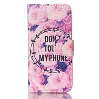 Flowers Pattern PU Leather Phone Case For iPhone 5/5S