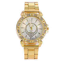 Women Watches Gold Watch Women Fashion Alloy Crystal Quartz Watch