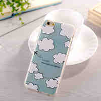 White Clouds Pattern TPU Soft Case for iphone 6