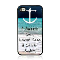 Sea Wave Leather Vein Pattern Hard Case for iPhone 4/4S