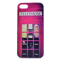 Red Telephone Booth Pattern PC Material Phone Case for iPhone 5C