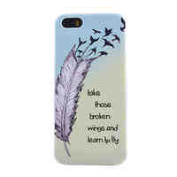 Feather Pattern Thin Transparent TPU Material Phone Case for iPhone 5C