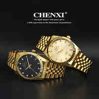 CHENXI Golden Fashion Men Watch Stainless Steel Quartz Wrist Watch