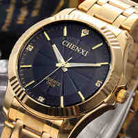 CHENXI Golden Fashion Men Watch Stainless Steel Quartz Wrist Watch