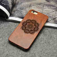 Wooden iphone Case Lucky Flower Carving Concavo Convex Hard Back Cover for iPhone 5/5s