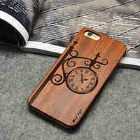 Wooden iphone Case Fashion Street Clock Hard Back Cover for iPhone 5/5s