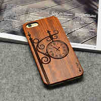 Wooden iphone Case Fashion Street Clock Hard Back Cover for iPhone 6/6s