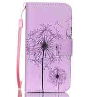 Dandelion Pattern PU Leather Phone Case for iPhone 5C