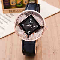 Woman's Watch The New Diamond Sand Drain Sand Belt Belt Ladies Fashion Personality Quartz Watch