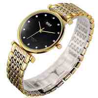 Men's  Watch BOSCK Gold Ultra Thin Alloy Chain Waterproof Watch