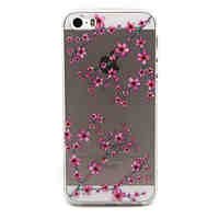 Plum flower Pattern TPU Relief Back Cover Case for iPhone 5/iPhone 5S