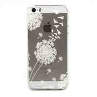 White dandelion Pattern TPU Relief Back Cover Case for iPhone 5/iPhone 5S