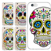 MAYCARI Colorful Skull Pattern Masks Transparent Soft TPU Back Case for iPhone 6/iphone 6S(Assorted Color)