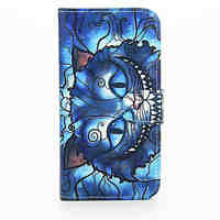 Blue Cat Pattern PU Leather Phone Case For Samsung Galaxy S6/S6 Edge/S6 Edge Plus