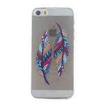 Color Double Feather Pattern Hard Back Case for iPhone 5/5S