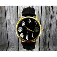 Moon Phase Watch Astronomy WatchSpace WatchLadies WatchMens Watch Gift IdeaCustom WatchFashion Accessory