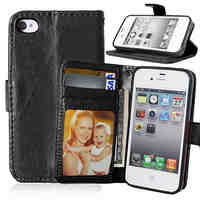 Multicolor PU Leather Phone Case For iPhone 4/4S (Assorted Colors)