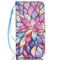 Multicolored Petals Pattern PU Leather Phone Case For iPhone 5C