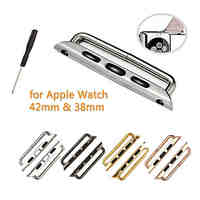 1 Pair Seamless Metal Connector Clasp Watch Band Buckle and Screwdriver for Apple Watch 38mm 42mm (Assorted Colors)