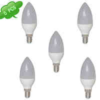 5PCS C37 E14 8W 3000K Warm White CRI>80 15x3022SMD LED 800LM(=Incan 75W) Light LED Candle Bulb (AC 85-265V)