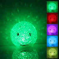 Smile Face Shaped Colorful Light Crystal LED Night Lamp (3xLR44)