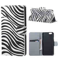 Zebra Stripes PU Leather Flip Case for iPhone 6/6S