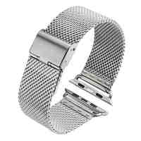 Wide Mesh Metal Watch Chain With connector for Apple Watch 42mm