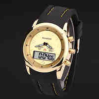 Mens Watches Leather Led Digital  Military Gold Watches Montre Homme