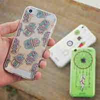 MAYCARINational Patterns Transparent TPU Back Case for iPhone 5/iphone 5s