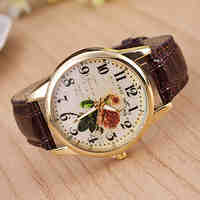 Woman Flower Wrist  Watch