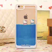 Funny Design Fluid Liquid Flowing Cat Crystal Clear Plastic Hard Case Cover for iPhone 6/iPhone 6S