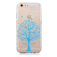 Blue Tree Pattern Transparent TPU Soft Case for iPhone 6 Plus/iPhone 6S Plus