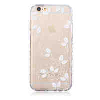 White Flower Pattern Transparent TPU Soft Case for iPhone 6 Plus/iPhone 6S Plus