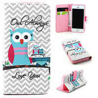 Owl Pattern PU Material Phone Case For iPhone 5/5S