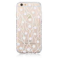 White Flower Pattern Transparent TPU Soft Case for iPhone 6/iPhone 6S