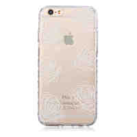 White Flower Pattern Transparent TPU Soft Case for iPhone 6/iPhone 6S