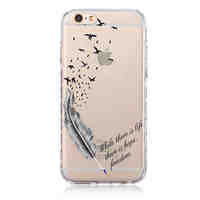 Flying Feather Pattern Transparent TPU Soft Case for iPhone 6/iPhone 6S